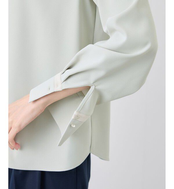 Rope&rsquo;Picnic「ジョーゼット配色ボウタイ風ブラウス/セレモニー・通勤対応」|シャツ・ブラウス|