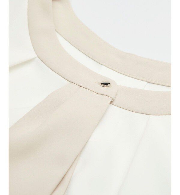 Rope&rsquo;Picnic「ジョーゼット配色ボウタイ風ブラウス/セレモニー・通勤対応」|シャツ・ブラウス|