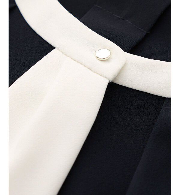 Rope&rsquo;Picnic「ジョーゼット配色ボウタイ風ブラウス/セレモニー・通勤対応」|シャツ・ブラウス|