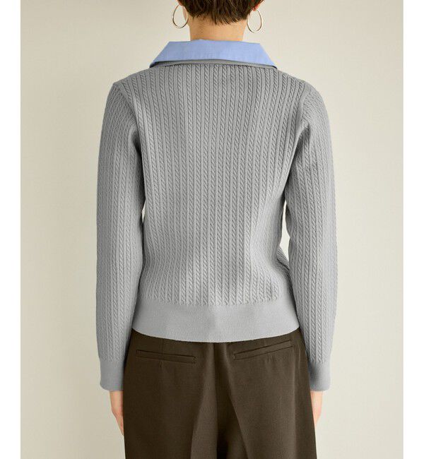 Rope&rsquo;Picnic「ダブルカラーミニケーブルニット」|ニット・セーター|