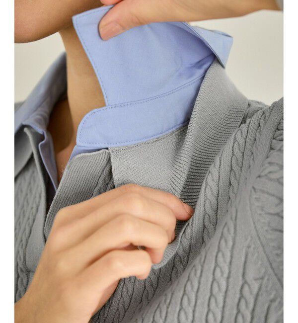 Rope&rsquo;Picnic「ダブルカラーミニケーブルニット」|ニット・セーター|