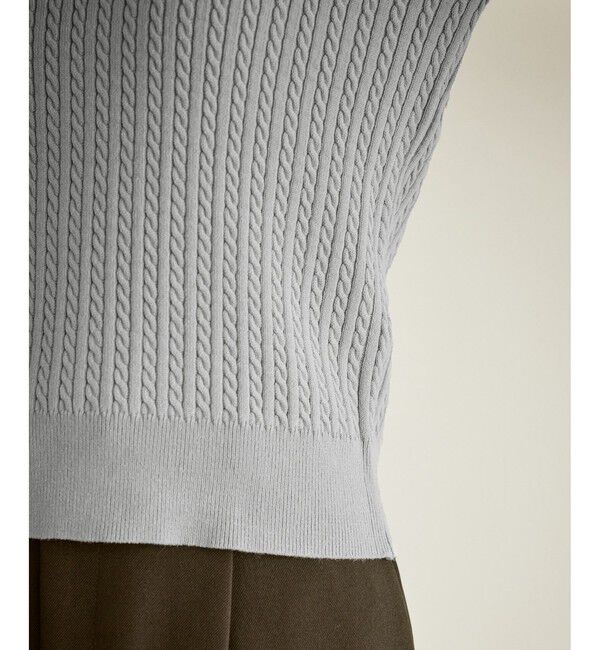 Rope&rsquo;Picnic「ダブルカラーミニケーブルニット」|ニット・セーター|