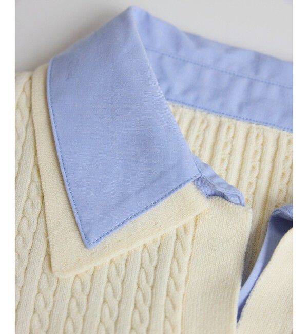 Rope&rsquo;Picnic「ダブルカラーミニケーブルニット」|ニット・セーター|