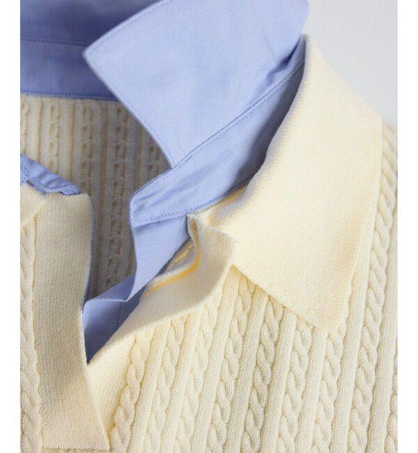 Rope&rsquo;Picnic「ダブルカラーミニケーブルニット」|ニット・セーター|