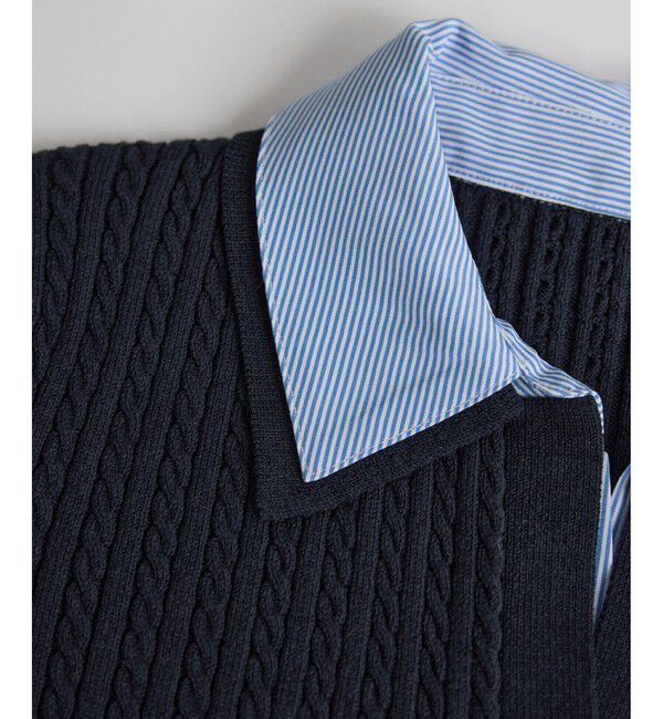 Rope&rsquo;Picnic「ダブルカラーミニケーブルニット」|ニット・セーター|