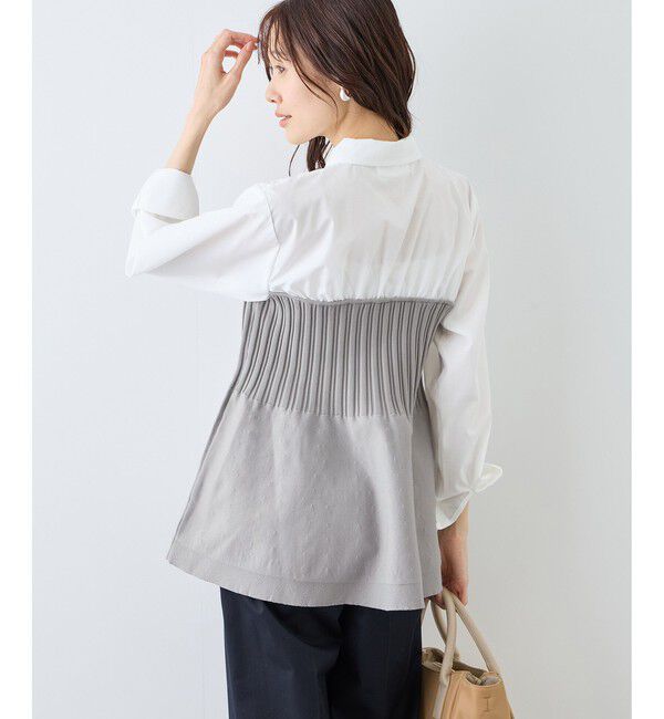 Rope&rsquo;Picnic「シャツドッキングペプラムニット」|シャツ・ブラウス|
