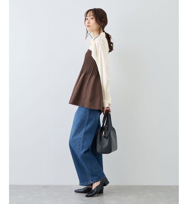 Rope&rsquo;Picnic「シャツドッキングペプラムニット」|シャツ・ブラウス|