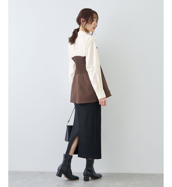 Rope&rsquo;Picnic「シャツドッキングペプラムニット」|シャツ・ブラウス|