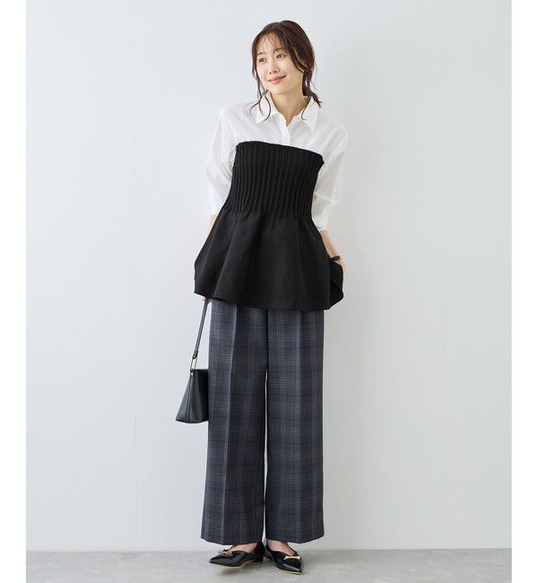 Rope&rsquo;Picnic「シャツドッキングペプラムニット」|シャツ・ブラウス|