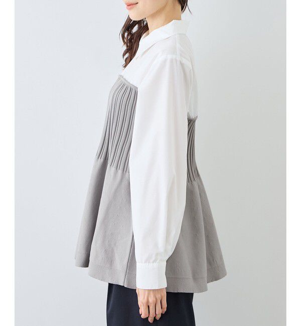 Rope&rsquo;Picnic「シャツドッキングペプラムニット」|シャツ・ブラウス|