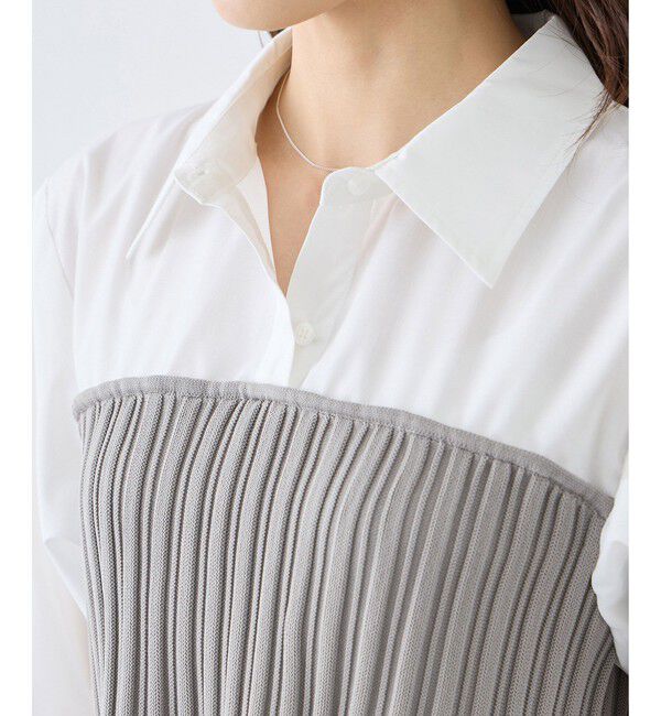 Rope&rsquo;Picnic「シャツドッキングペプラムニット」|シャツ・ブラウス|
