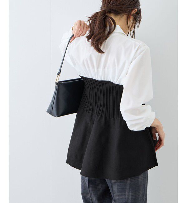 Rope&rsquo;Picnic「シャツドッキングペプラムニット」|シャツ・ブラウス|