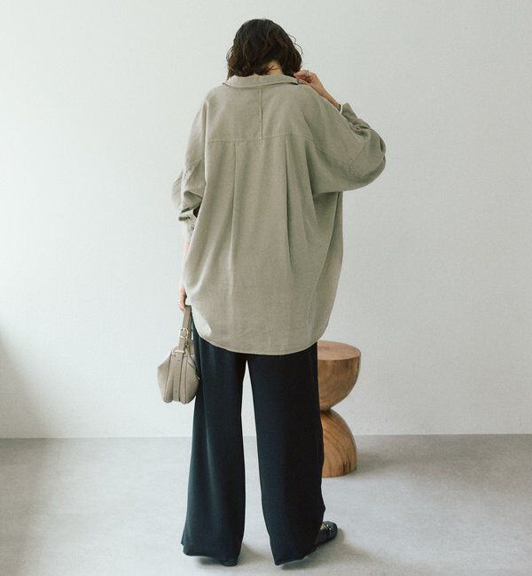  「【ウォッシャブル】【シーズンレスで使える】タックワイドスラックス」|チノ|