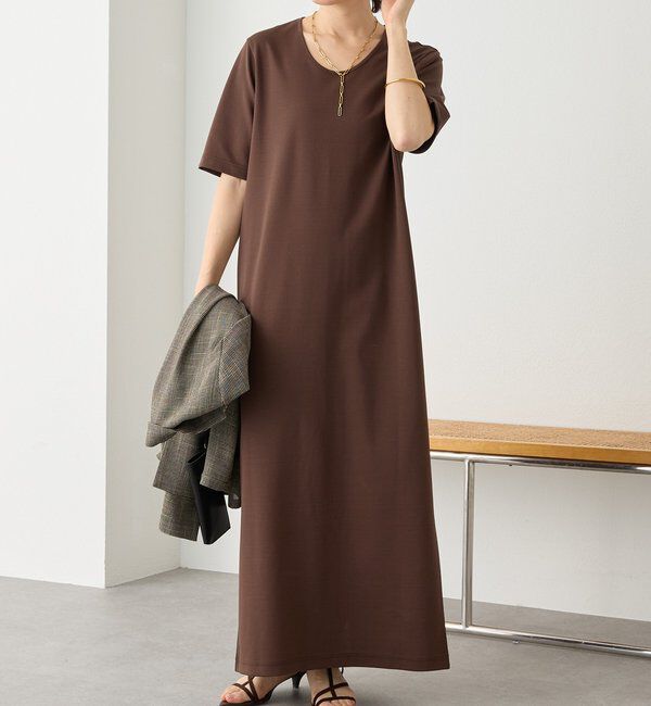  「予約【接触冷感・紫外線防止素材】ゴブソデカットソーワンピース」|ワンピース|