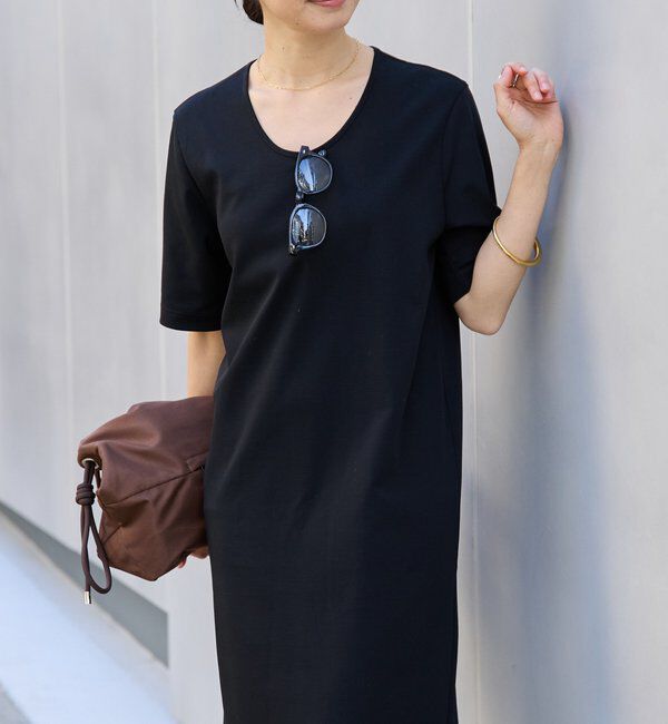  「予約【接触冷感・紫外線防止素材】ゴブソデカットソーワンピース」|ワンピース|