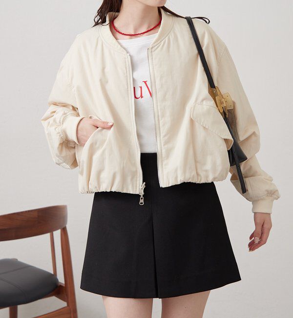  「サテンショートブルゾン」|ブルゾン・スタジャン|