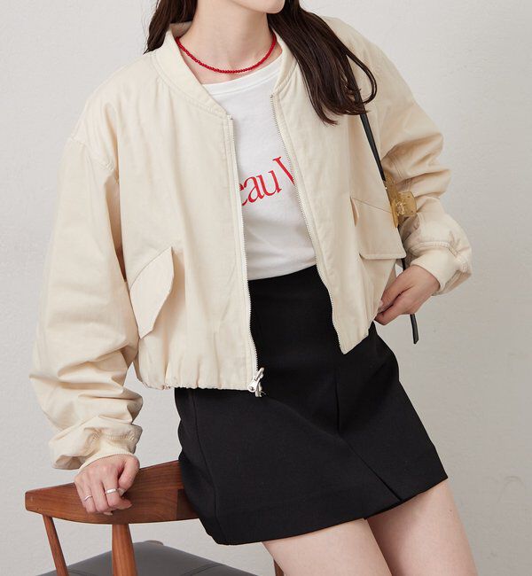  「サテンショートブルゾン」|ブルゾン・スタジャン|