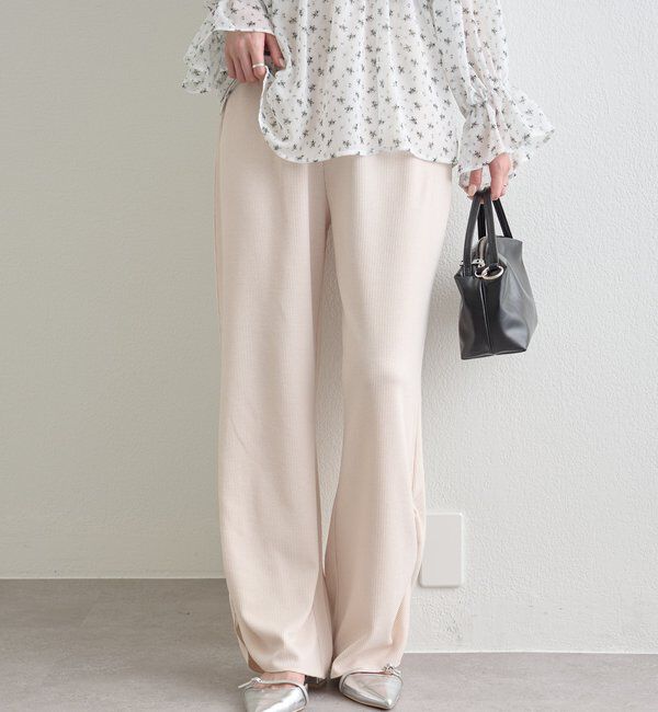  「裾ギャザーリブパンツ」|チノ|