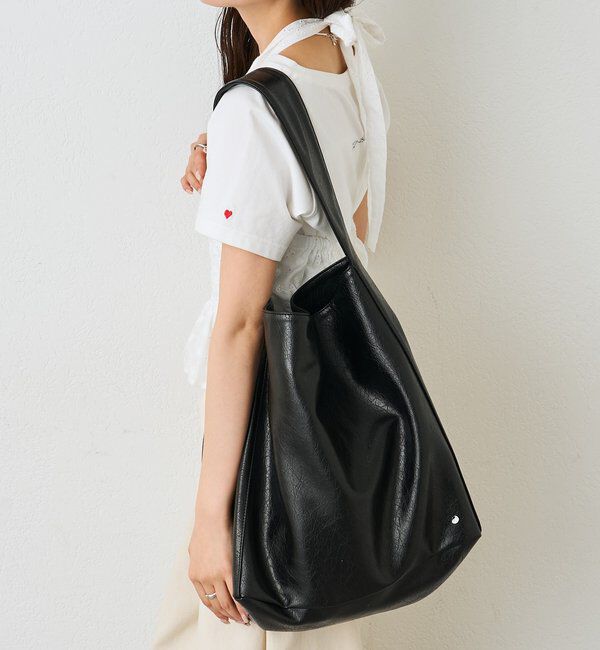  「チャーム付きベルトショルダーBAG」|トートバッグ|ブラック
