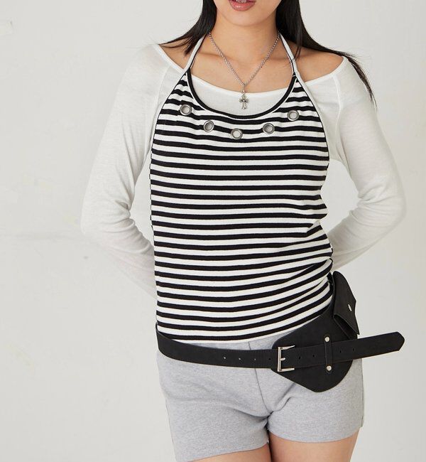  「アイレットホルターレイヤードトップス」|Tシャツ・カットソー|ホワイトその他1