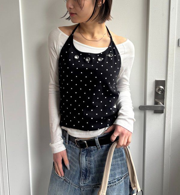  「アイレットホルターレイヤードトップス」|Tシャツ・カットソー|