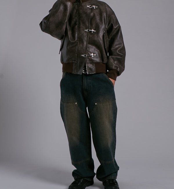  「KOOKY'Nダブルニー切り替えデニム」|デニム|