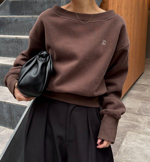  「1ポイントボンディングスウェット」|Tシャツ・カットソー|ブラウン