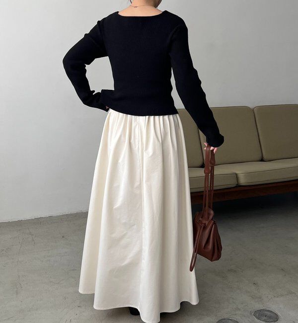  「【低身長サイズあり】タックフレアスカート」|スカート|