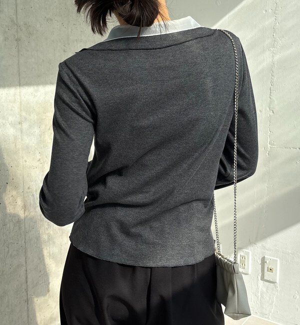  「【サスティナブル】〈C.L〉シアーレイヤードリブロンT」|Tシャツ・カットソー|