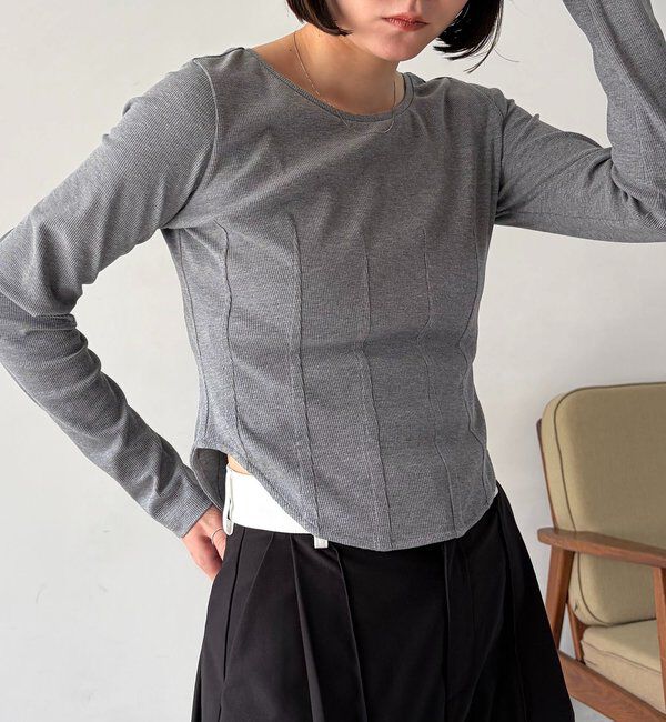  「コルセットロンT」|Tシャツ・カットソー|グレー