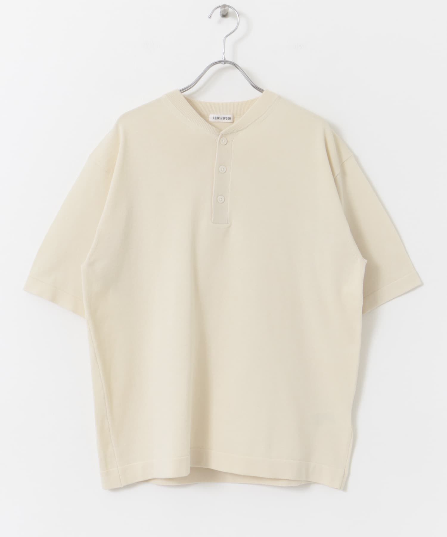 URBAN RESEARCH DOORS「FORK&SPOON　ヘンリーネックニットTシャツ」|ニット・セーター|