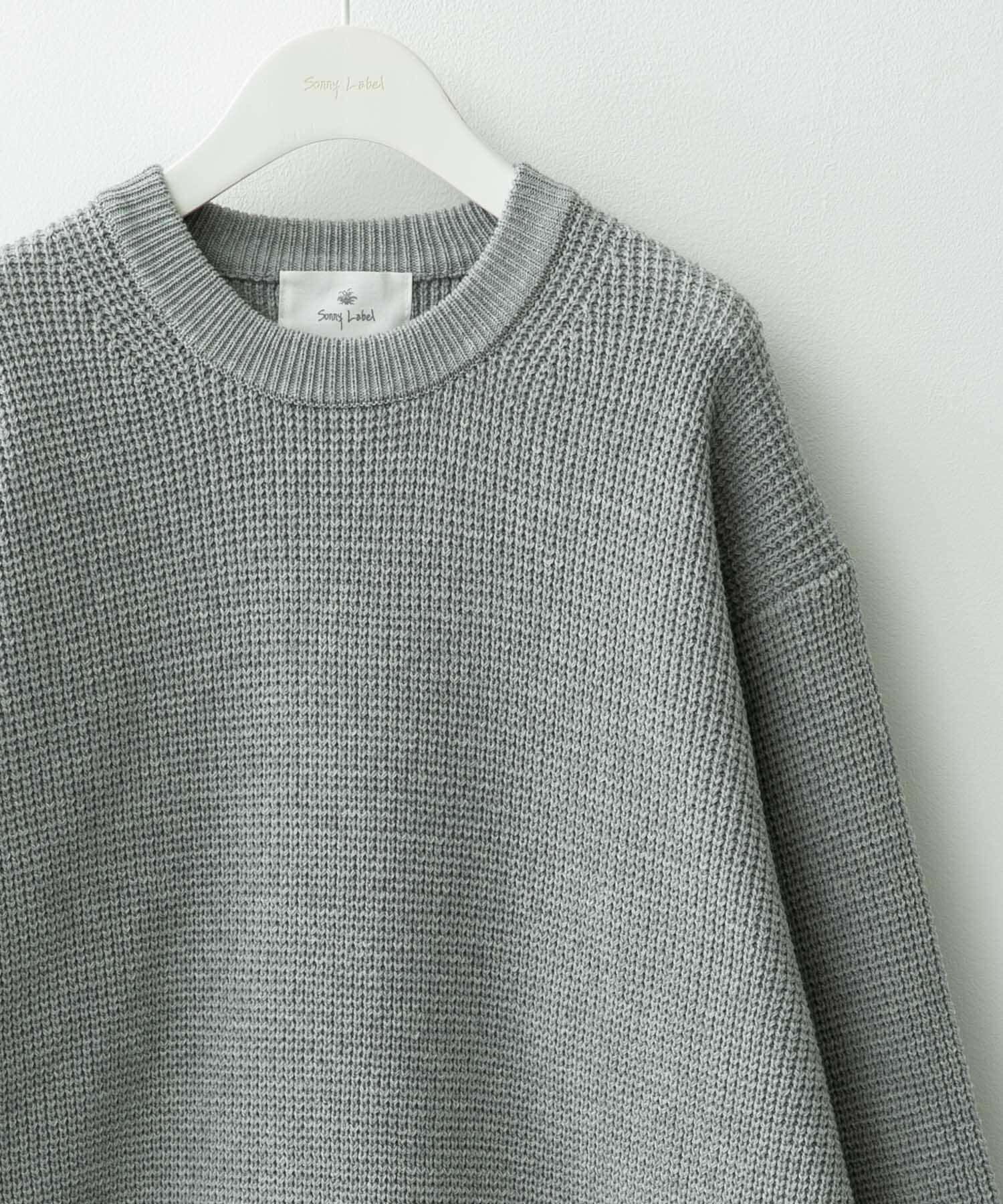 Sonny Label 「ウォッシャブルワッフルニットプルオーバー」|ニット・セーター|グレー