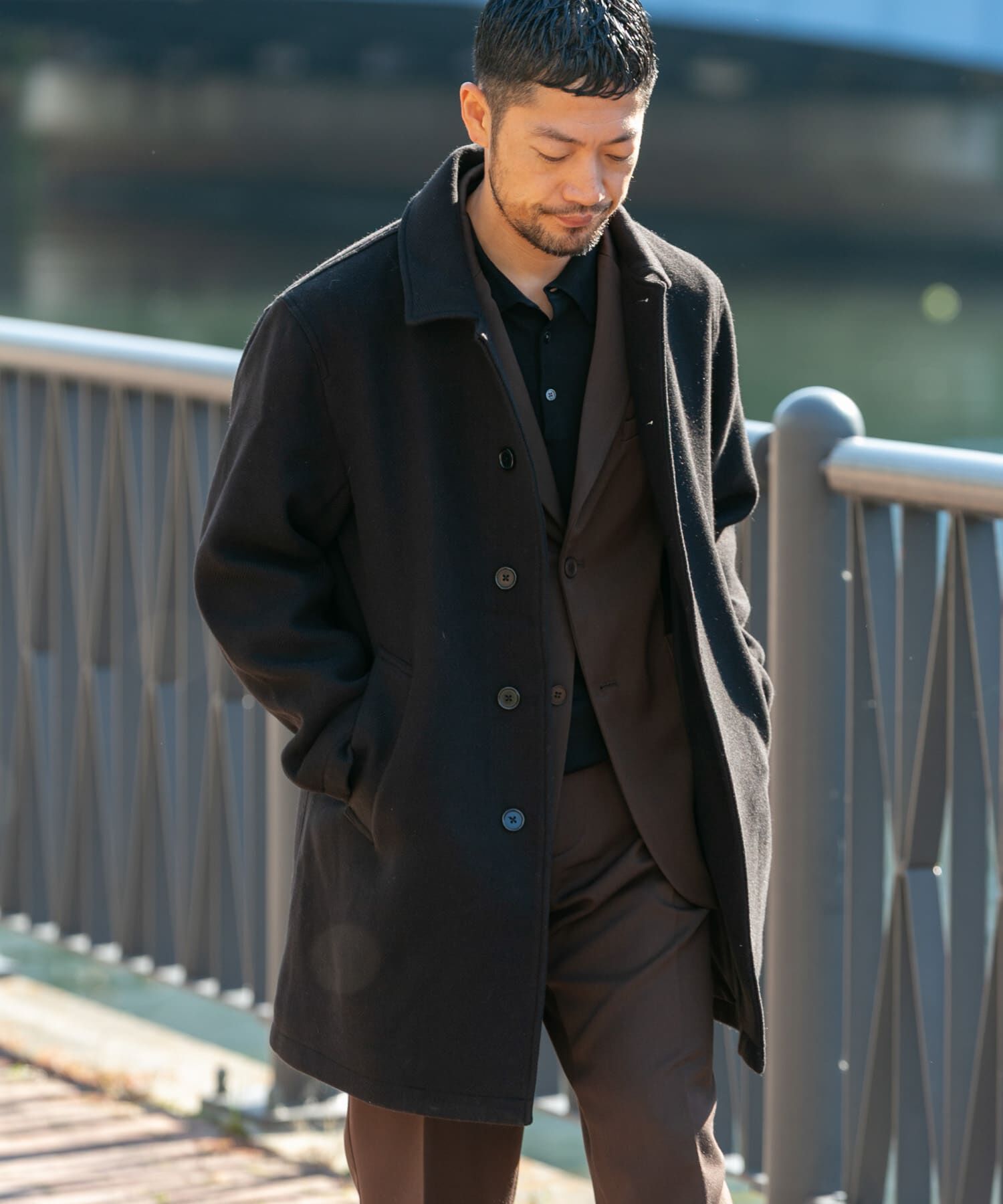 URBAN RESEARCH ROSSO「『XLサイズあり』light meltonステンカラーコート」|ステンカラーコート|