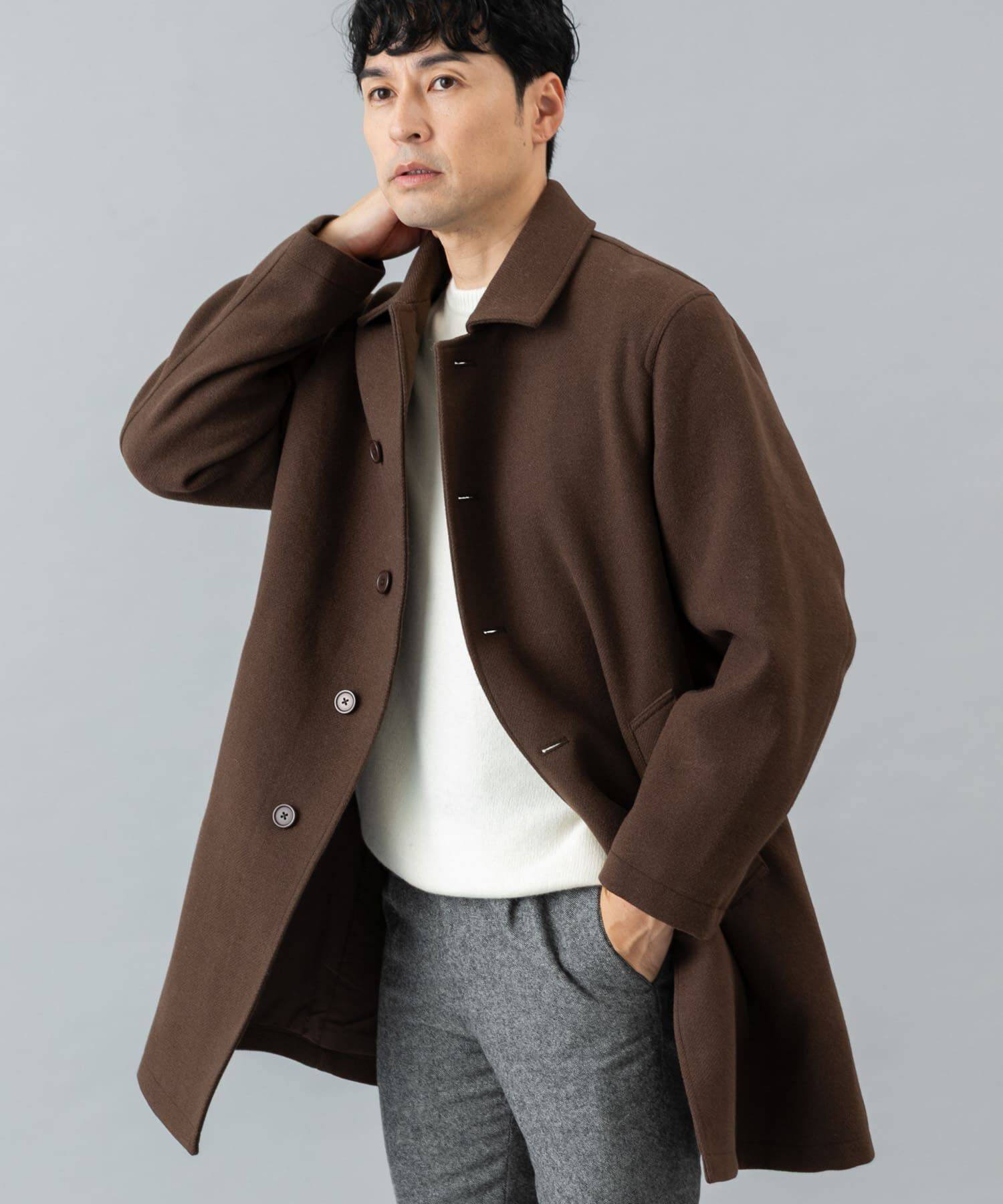 URBAN RESEARCH ROSSO「『XLサイズあり』light meltonステンカラーコート」|ステンカラーコート|