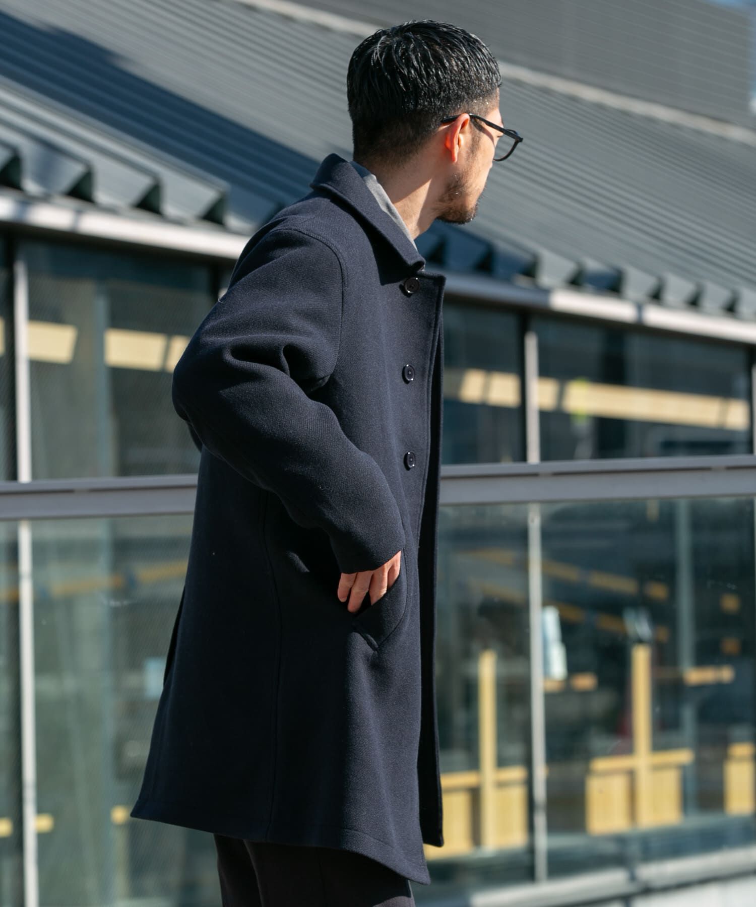 URBAN RESEARCH ROSSO「『XLサイズあり』light meltonステンカラーコート」|ステンカラーコート|