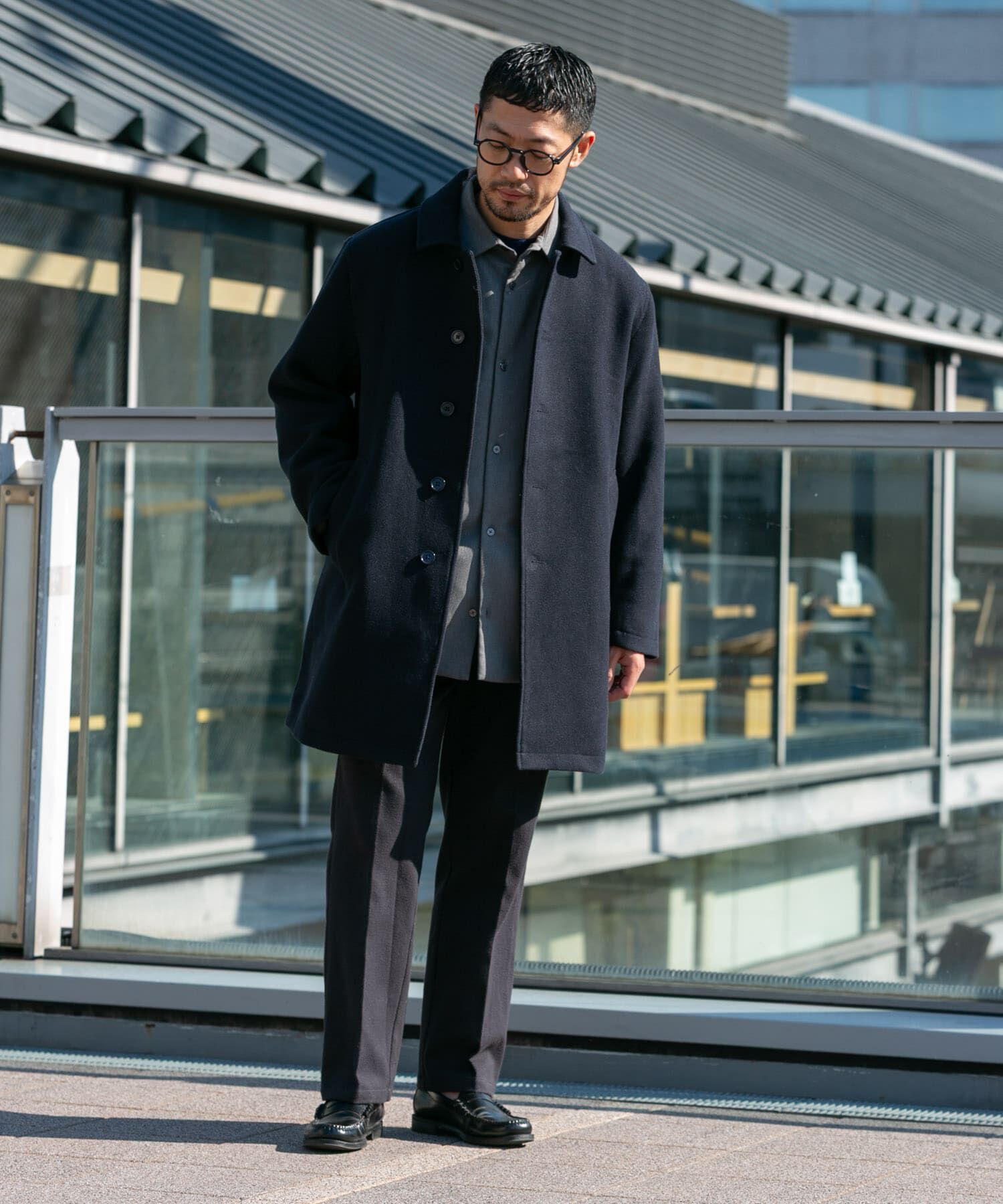 URBAN RESEARCH ROSSO「『XLサイズあり』light meltonステンカラーコート」|ステンカラーコート|