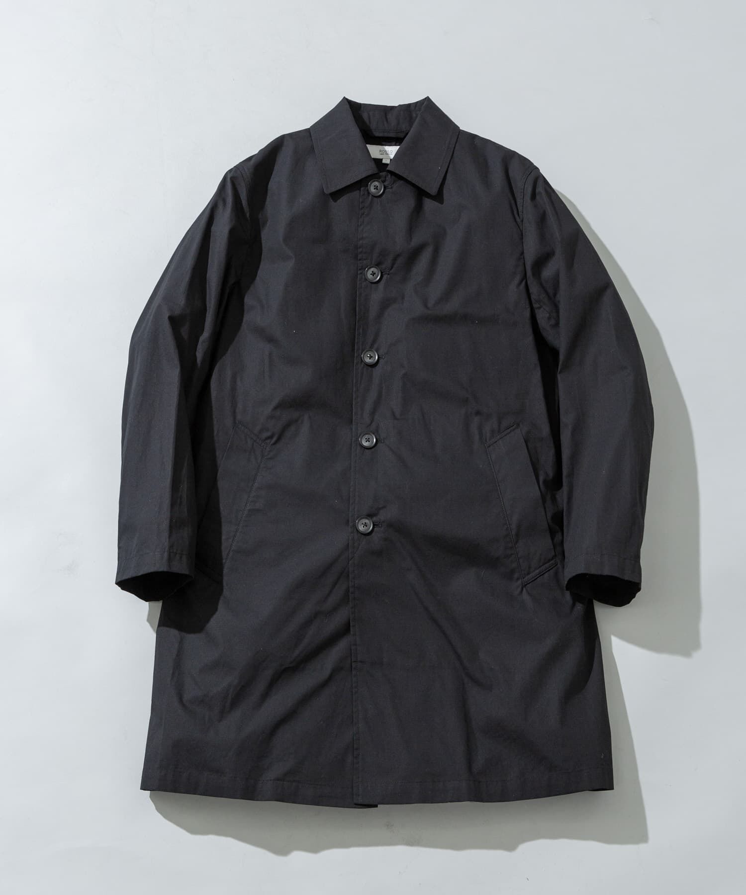 URBAN RESEARCH ROSSO「『撥水』タイプライタースプリングコート」|ステンカラーコート|ブラック