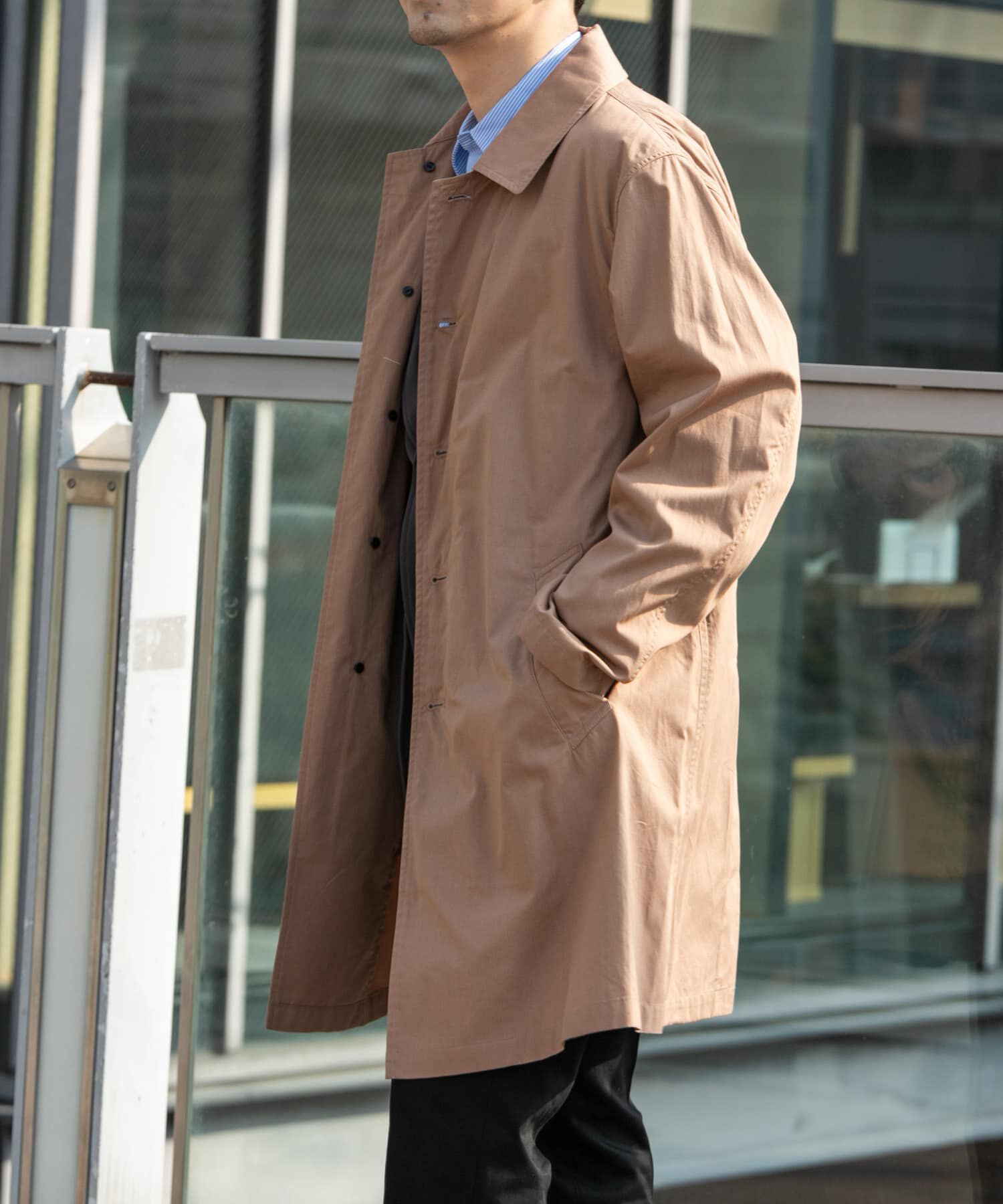 URBAN RESEARCH ROSSO「『撥水』タイプライタースプリングコート」|ステンカラーコート|