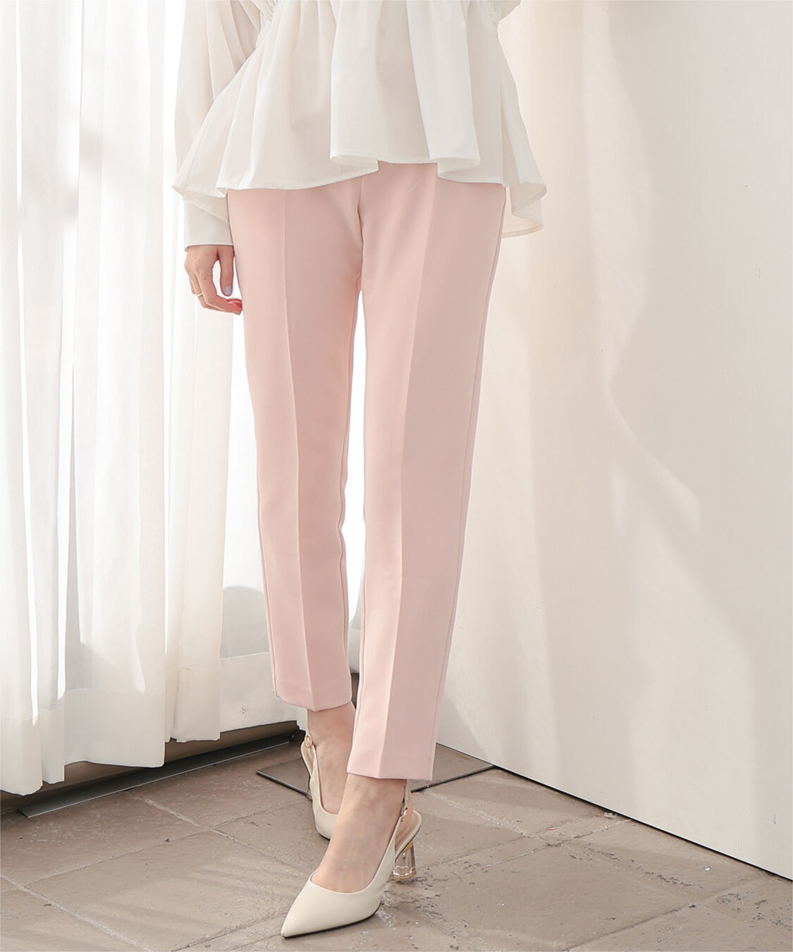 ur's「【星玲奈さんコラボアイテム】カラースティックパンツ」|スラックス|ライトピンク