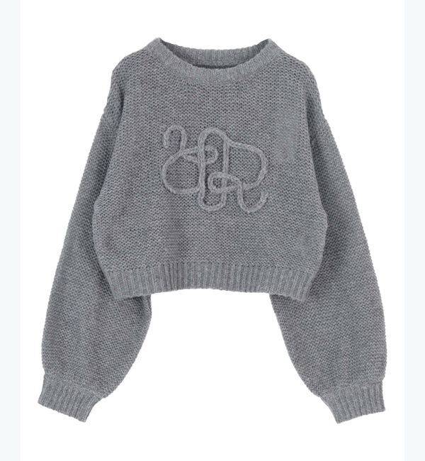 titivate「透かし編み刺繍クロップドプルオーバー」|ニット・セーター|