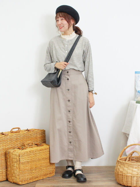 Samansa Mos2「ワンポイント刺繍シアーボーダーカーディガン」|カーディガン|