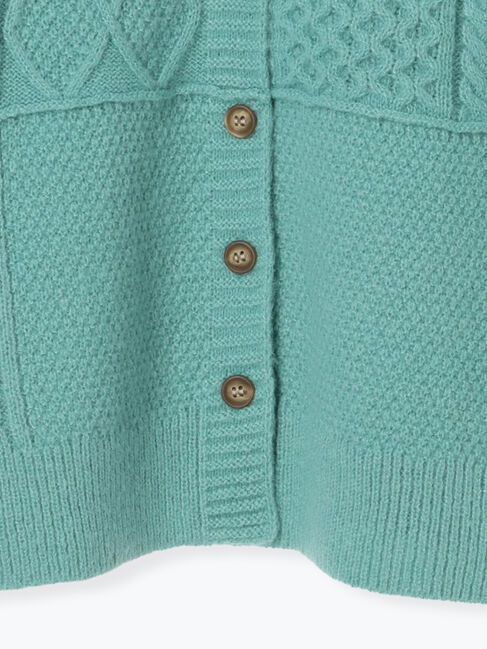 Samansa Mos2「パッチワークケーブル前後2WAYニット」|カーディガン|