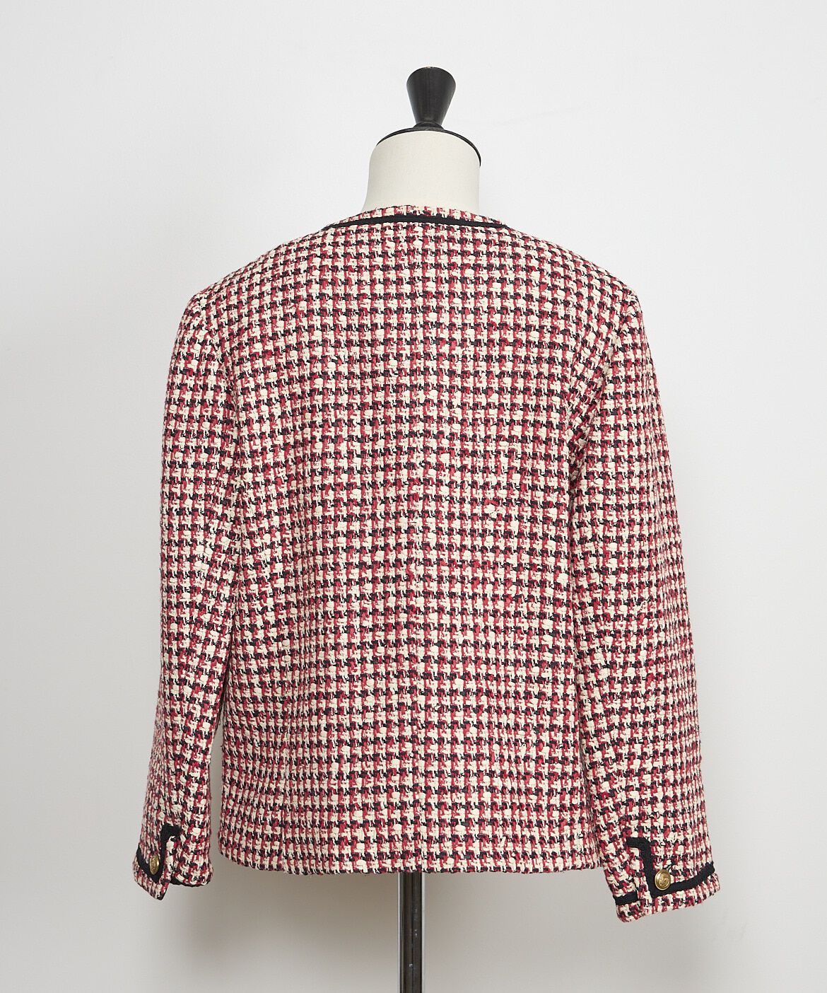 INED「《大きいサイズ》LINTONツイードジャケット《la veille by SUPERIOR CLOSET》」|ノーカラージャケット|