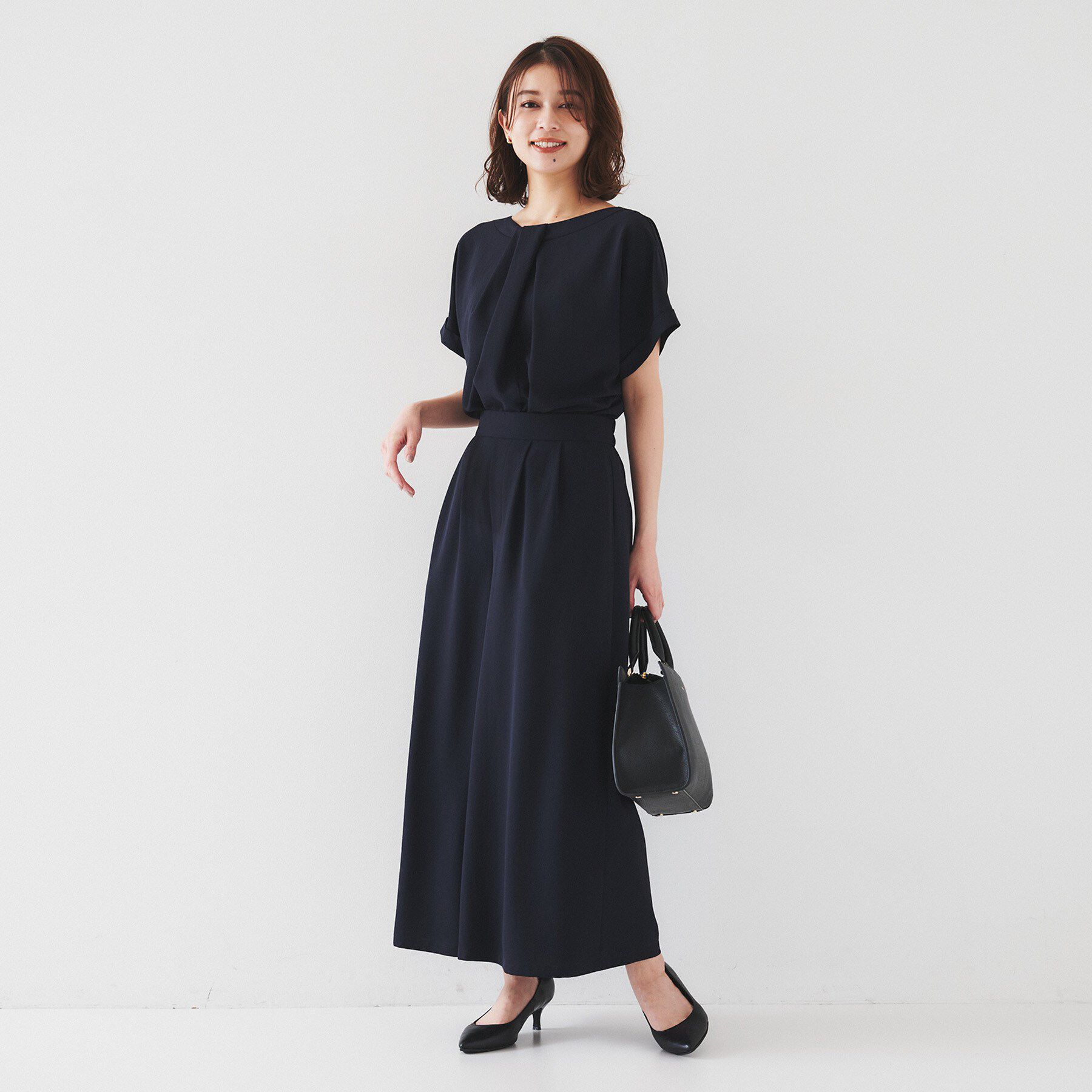 UNTITLED「【セットアップ可/接触冷感/イージーケア】リラクミスト タックワイドパンツ」|その他|