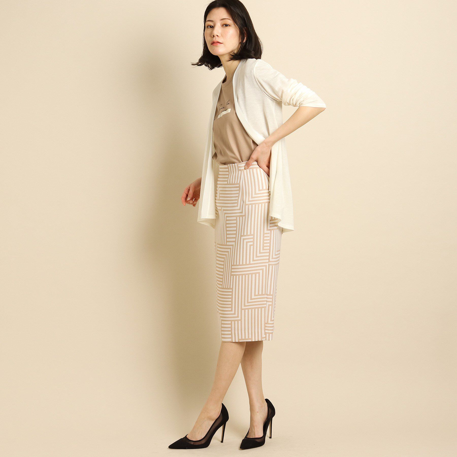 COUP DE CHANCE「【日本製/洗える】着流しジャージカーディガン」|カーディガン|