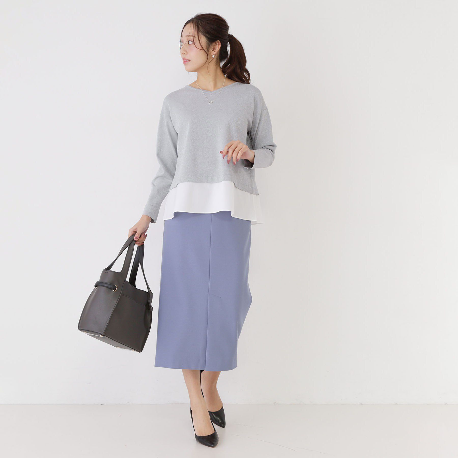 COUP DE CHANCE「【洗える】レイヤード風デザインのニットトップス」|ニット・セーター|