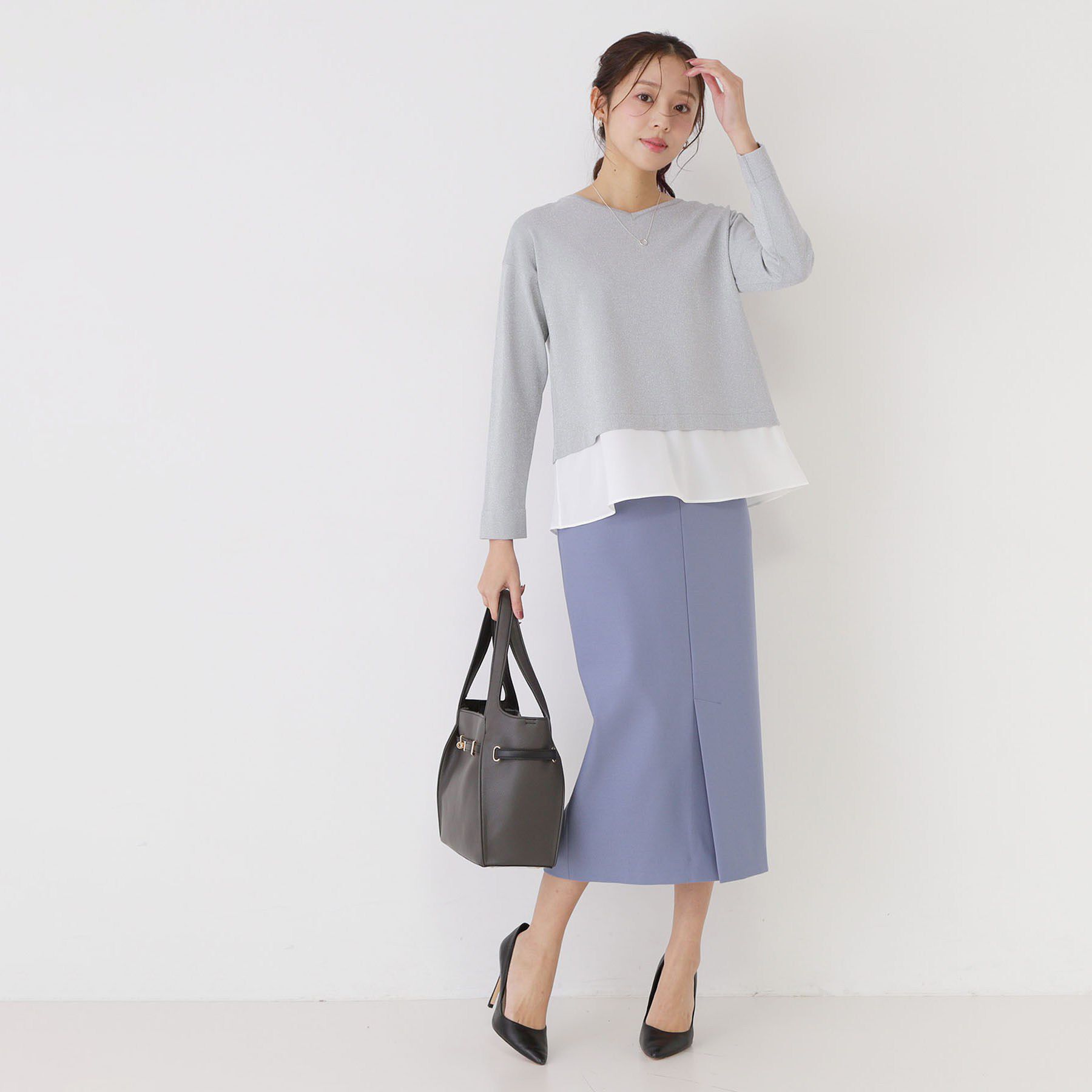 COUP DE CHANCE「【洗える】レイヤード風デザインのニットトップス」|ニット・セーター|