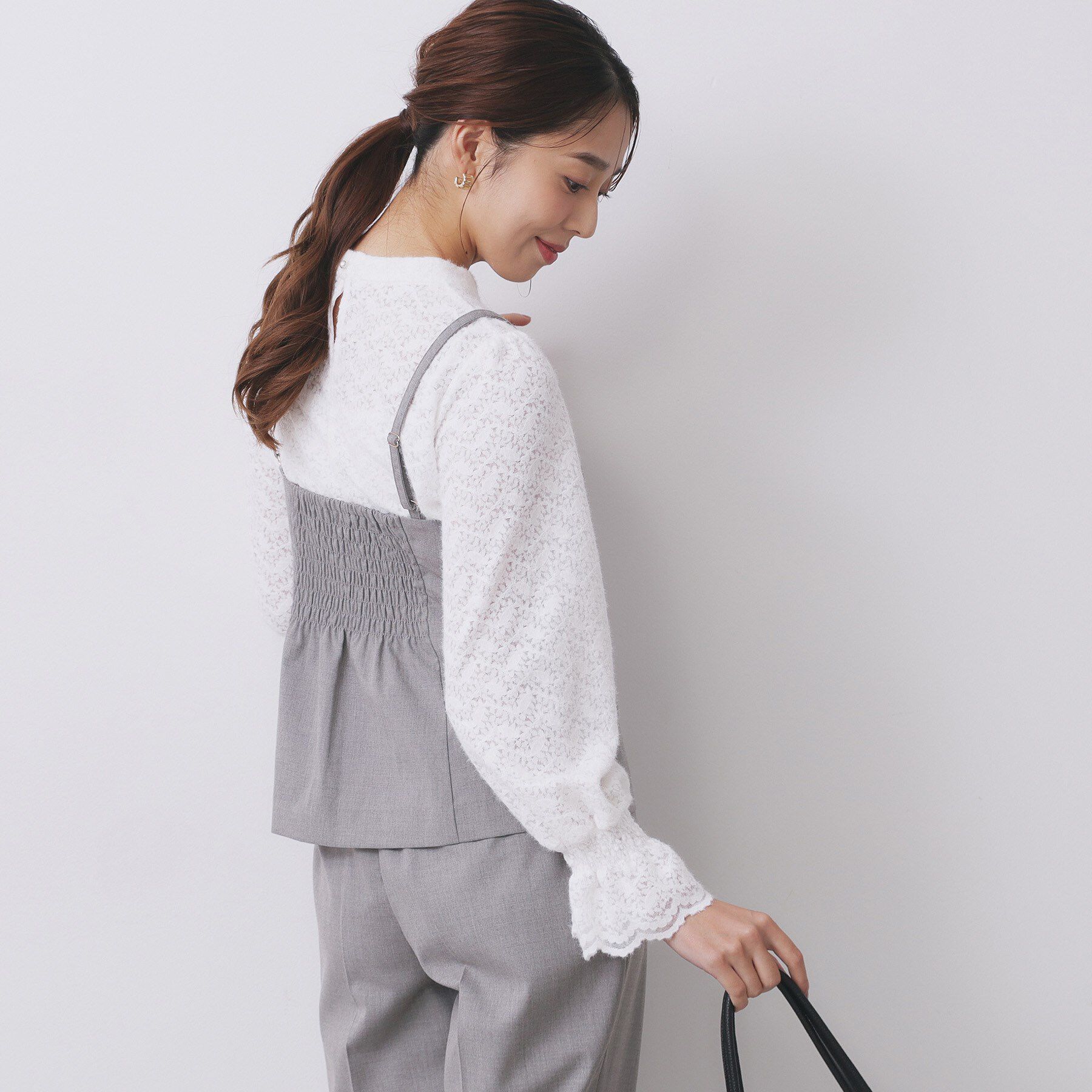 index「ウールライクストレッチキャミビスチェ/セットアップ対応【洗濯機OK】」|キャミソール|