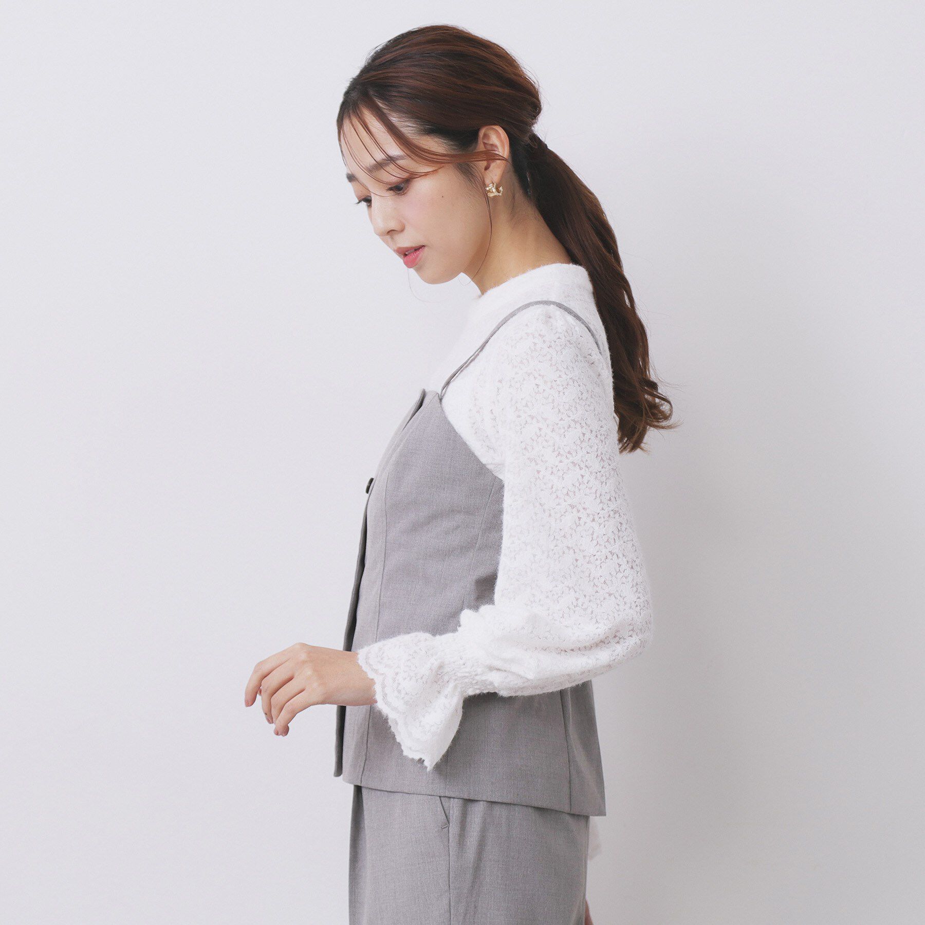 index「ウールライクストレッチキャミビスチェ/セットアップ対応【洗濯機OK】」|キャミソール|