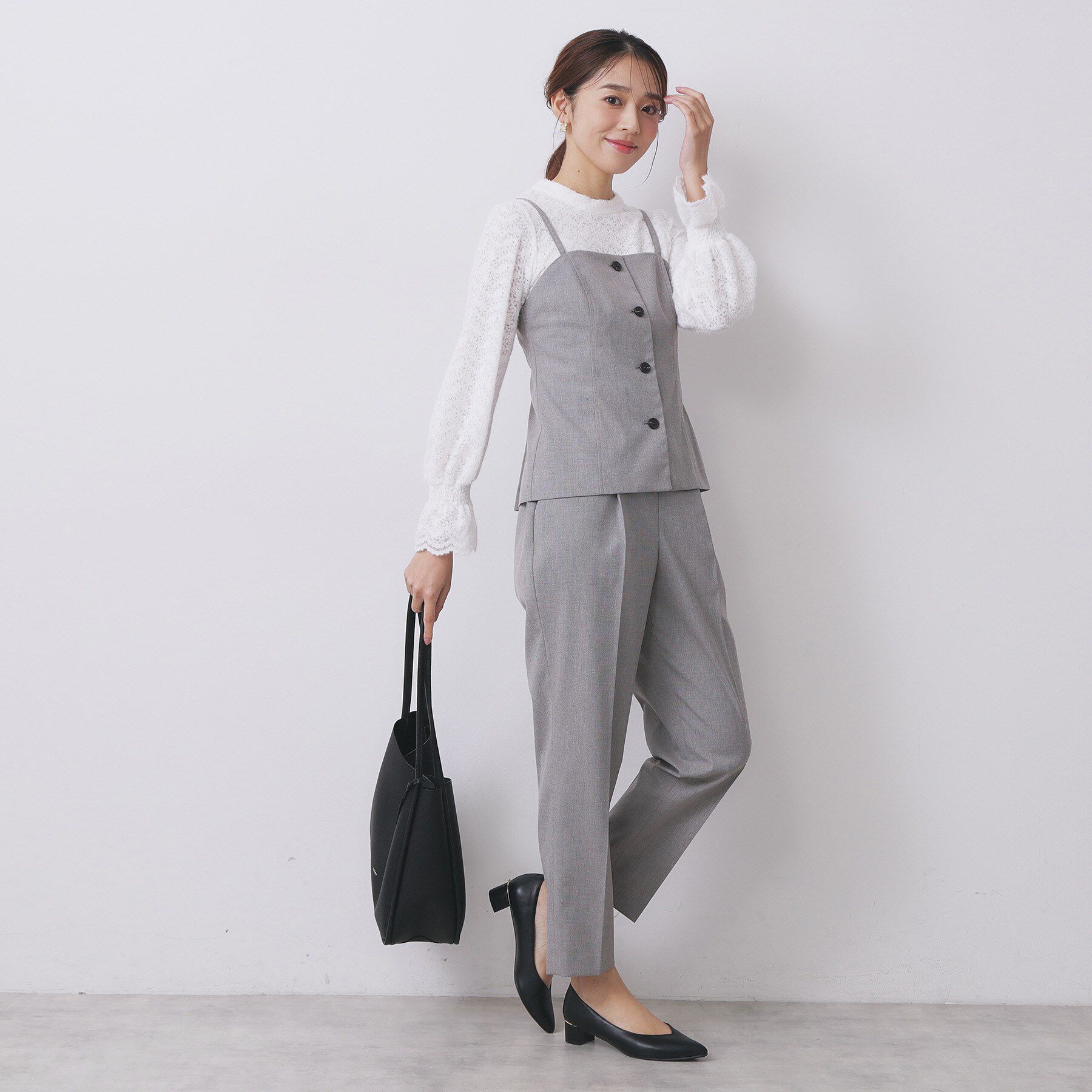 index「ウールライクストレッチキャミビスチェ/セットアップ対応【洗濯機OK】」|キャミソール|